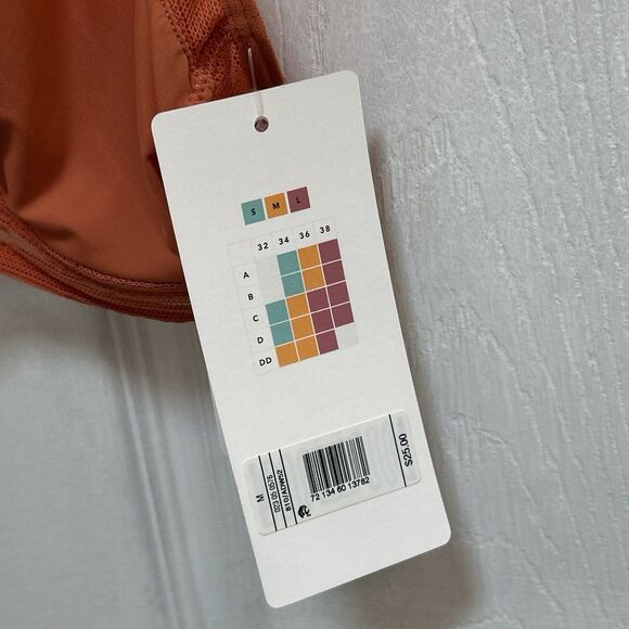 NWT All. You. LIVELY Triangle Bralette Mesh Wireless Bra Size Medium Rust Orange - Picture 4 of 16